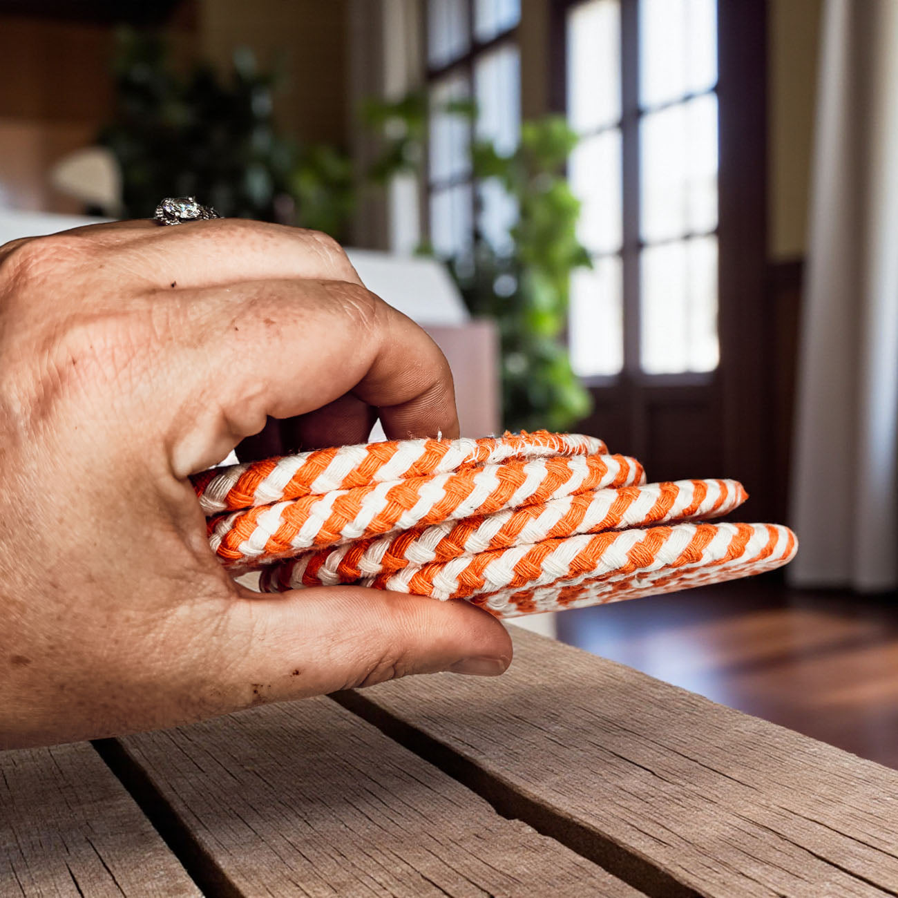 Drink coasters braided rope fall colors gift set home entertaining
Table protection coasters braided rope autumn gift neutral colors